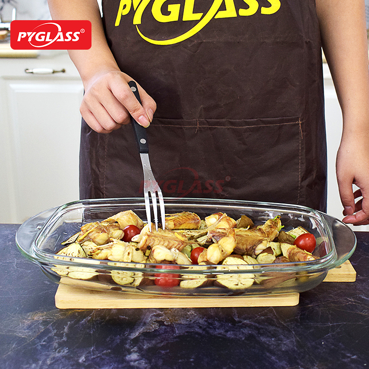 Rectangle Large Glass Casserole With Covered
