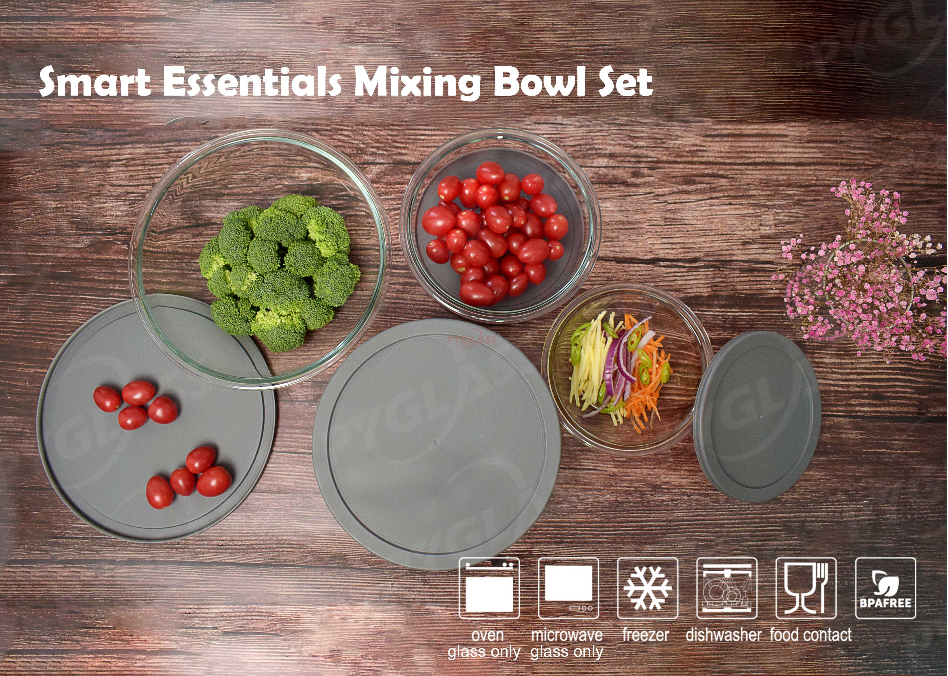 Stackable Clear Glass Serving Bowls