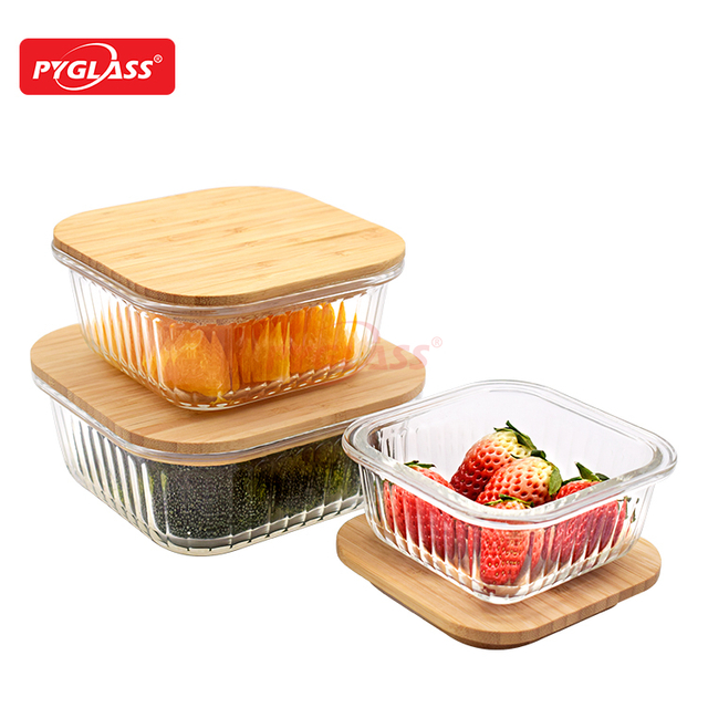 Glass Containers with Bamboo Lids Urban Green