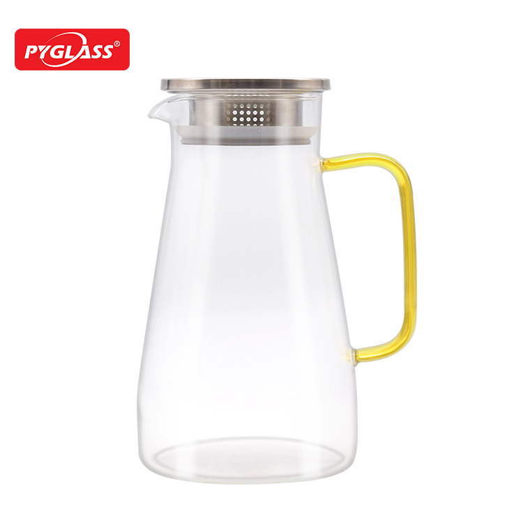 Glass Water Pitcher with Handle