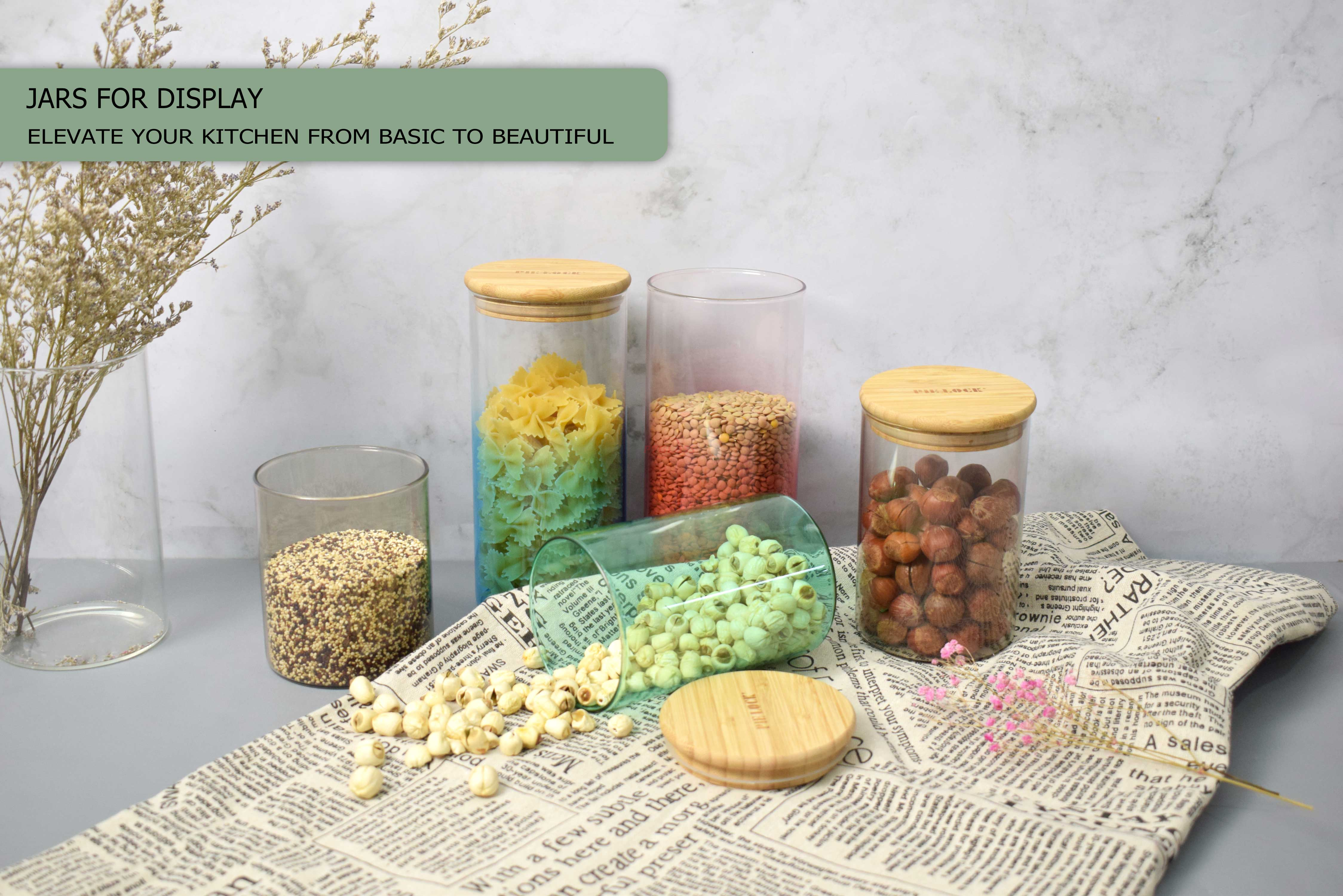 Round Shape Colorful Glass Storage Jar