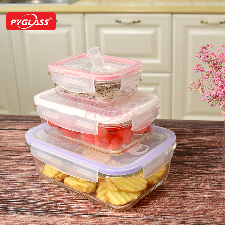 Glass Glass Meal Prep Container Sets with Vent