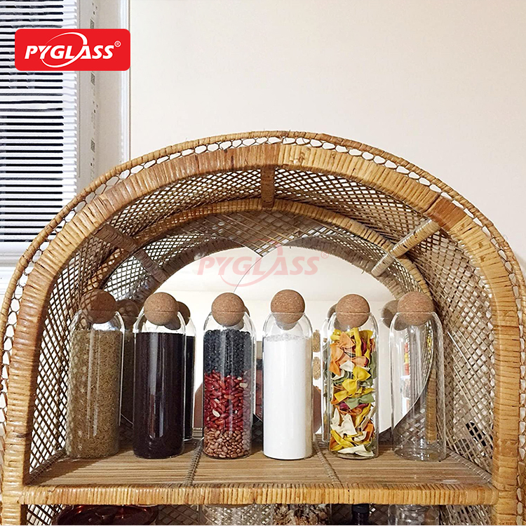Glass Storage Jar with Cork Ball Lid