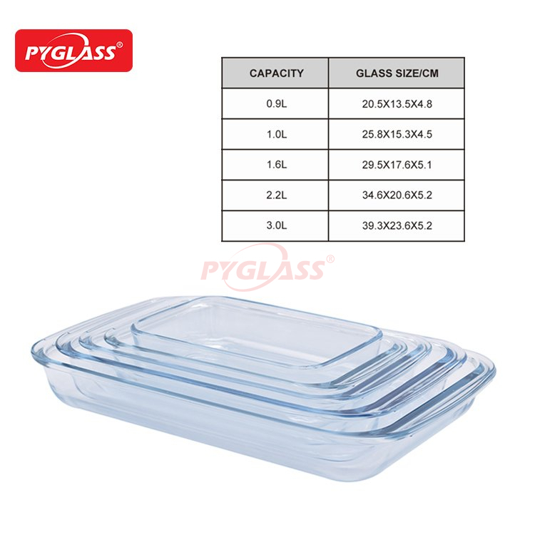 Different Size Rectangle Glass Baking Dish