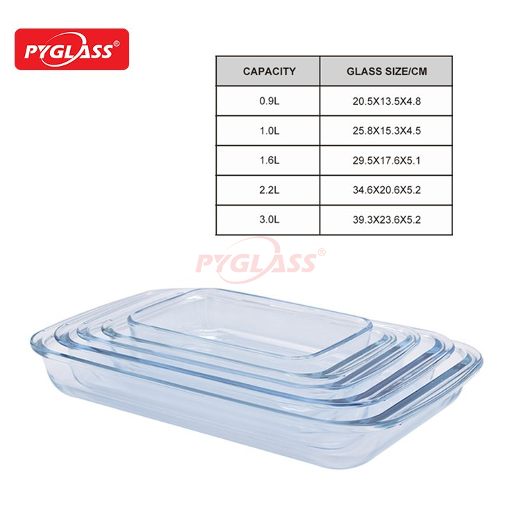 Different Size Rectangle Glass Baking Dish