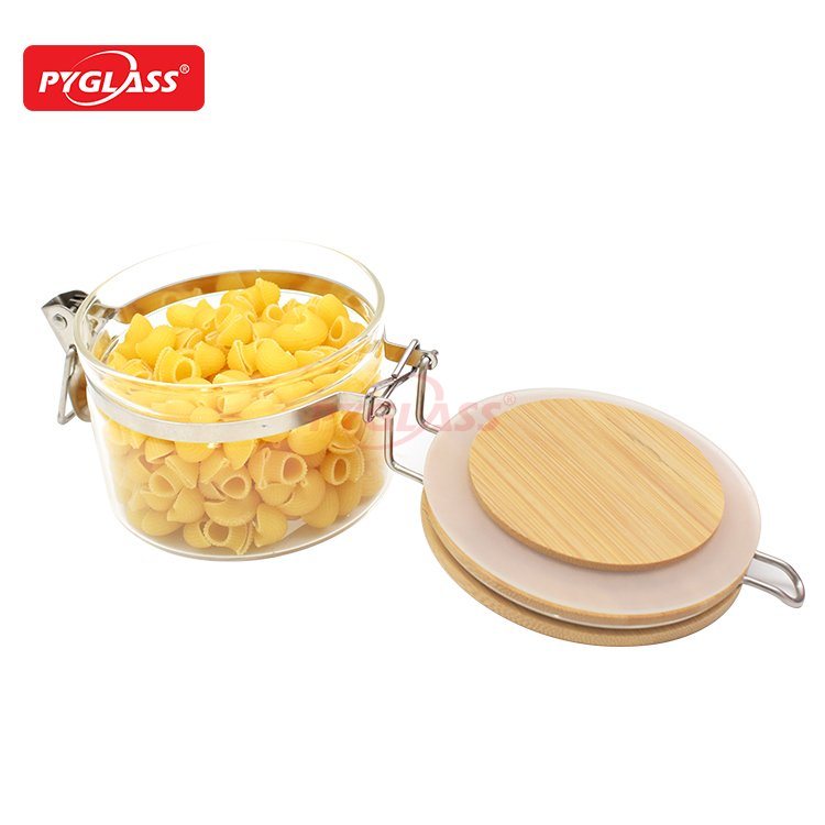 Glass Storage Jars with Airtight Locking Clamp Lids