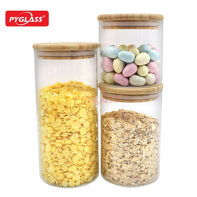 Glass Canister Set for Kitchen Counter