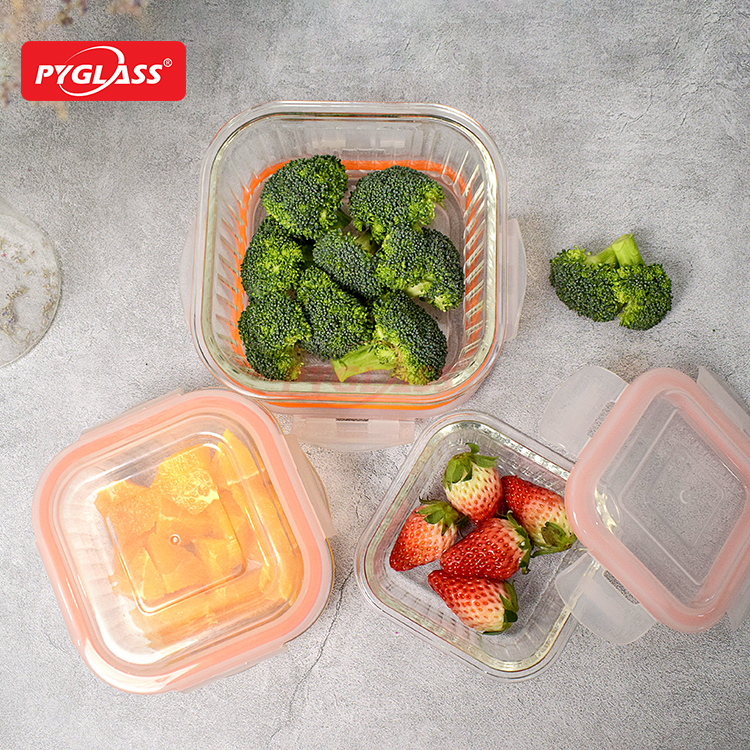 Hot Sale Glass Food Container with PP Lid