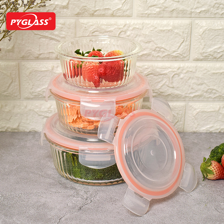 New Design Airtight Glass lunch Containers with Lids