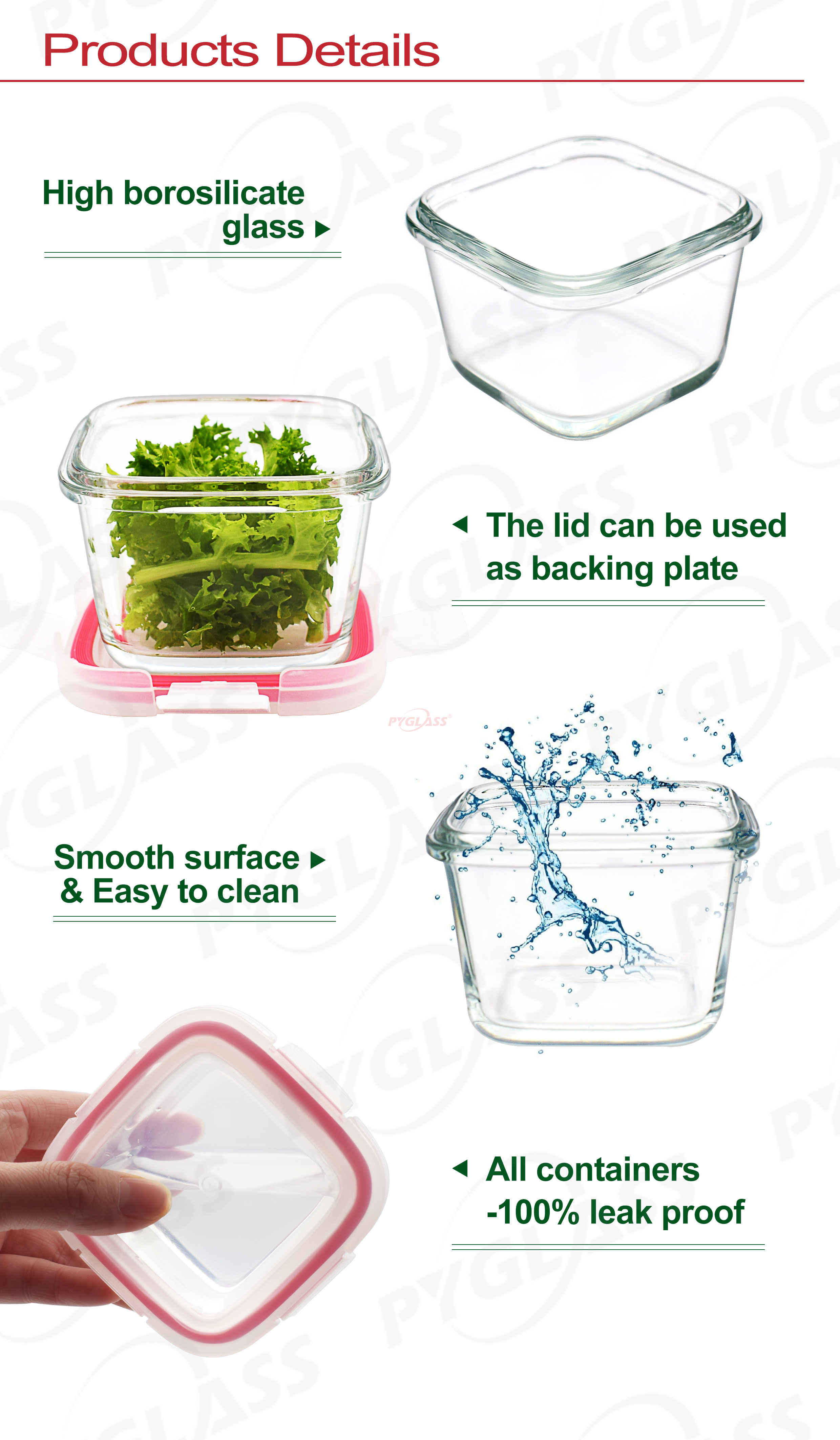 Glass Baby Food Storage Containers with Lids -Product Overviews