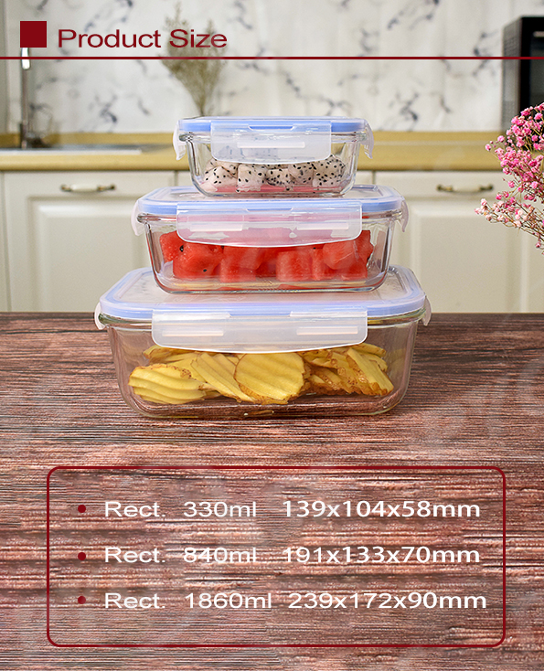 Glass Lunch Box Microwavable Lunch Container Sets -Product Description