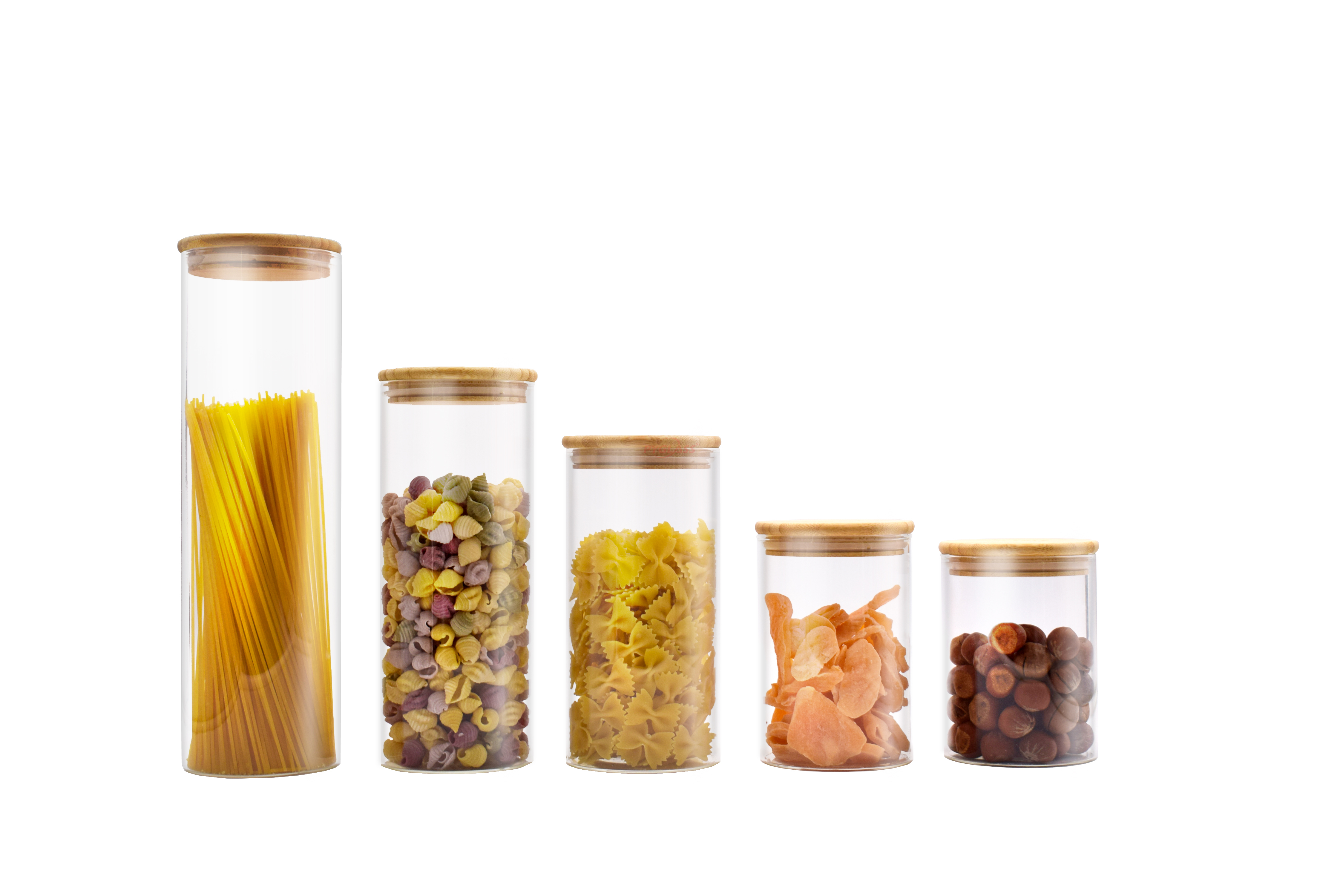 Glass Storage Jars with Airtight Bamboo Lid
