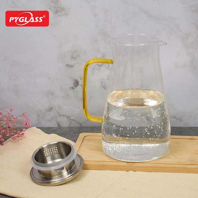 Glass Water Pitcher with Handle