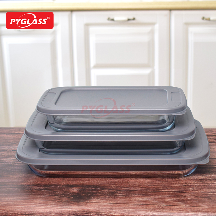 Different Shapes Glass Baking Dish with PP Lid