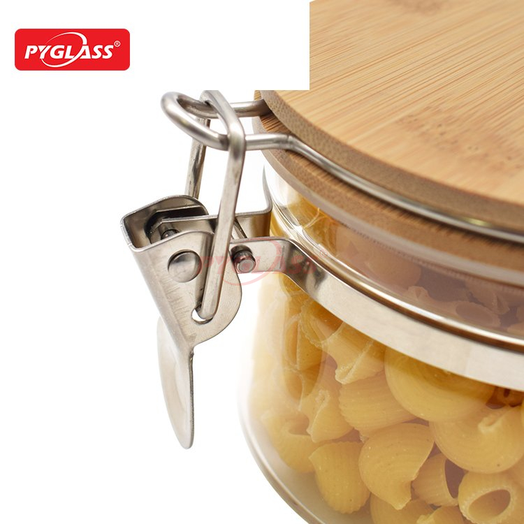 Glass Storage Jars with Airtight Locking Clamp Lids