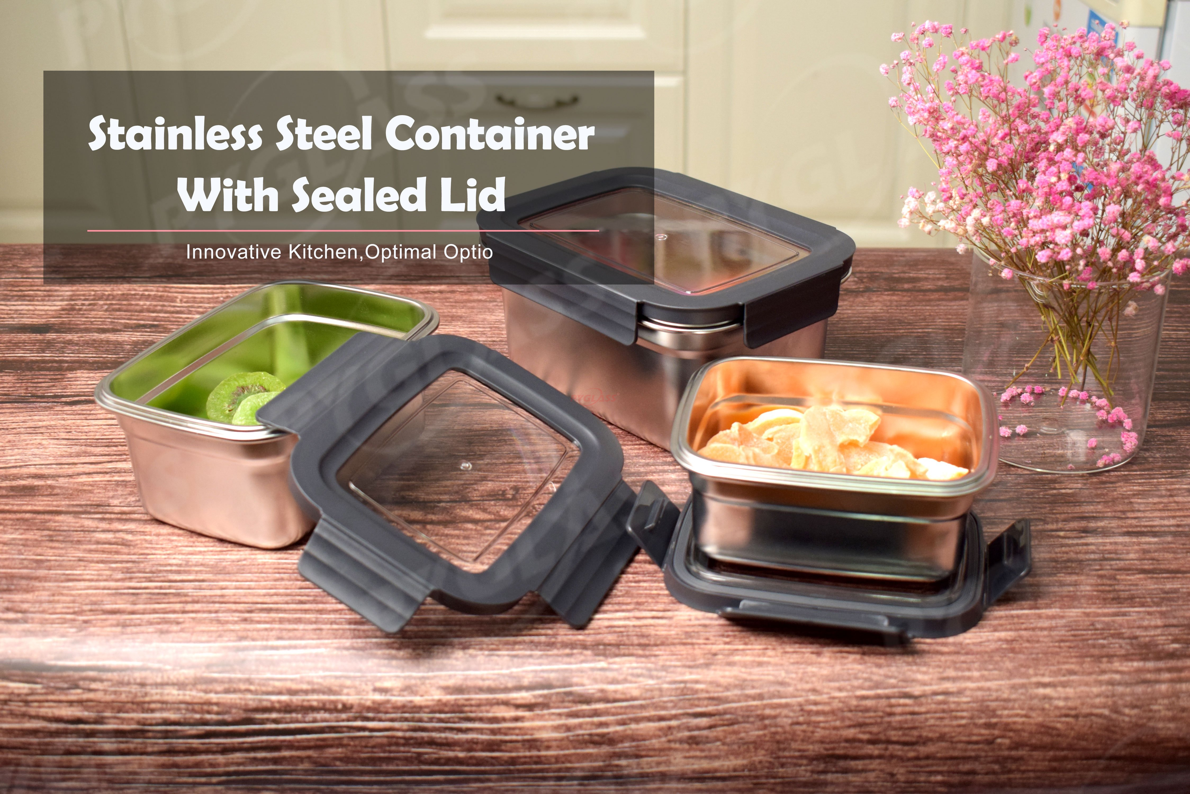 Square Stainless Steel Food Storage Containers