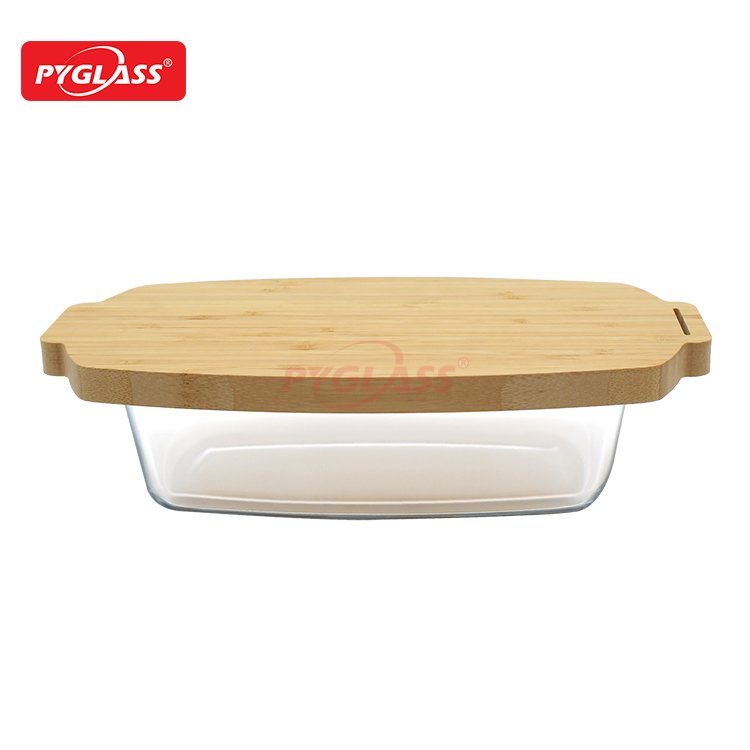 Glass Loaf Pan with Bamboo lid