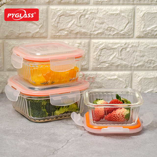 Hot Sale Glass Food Container with PP Lid