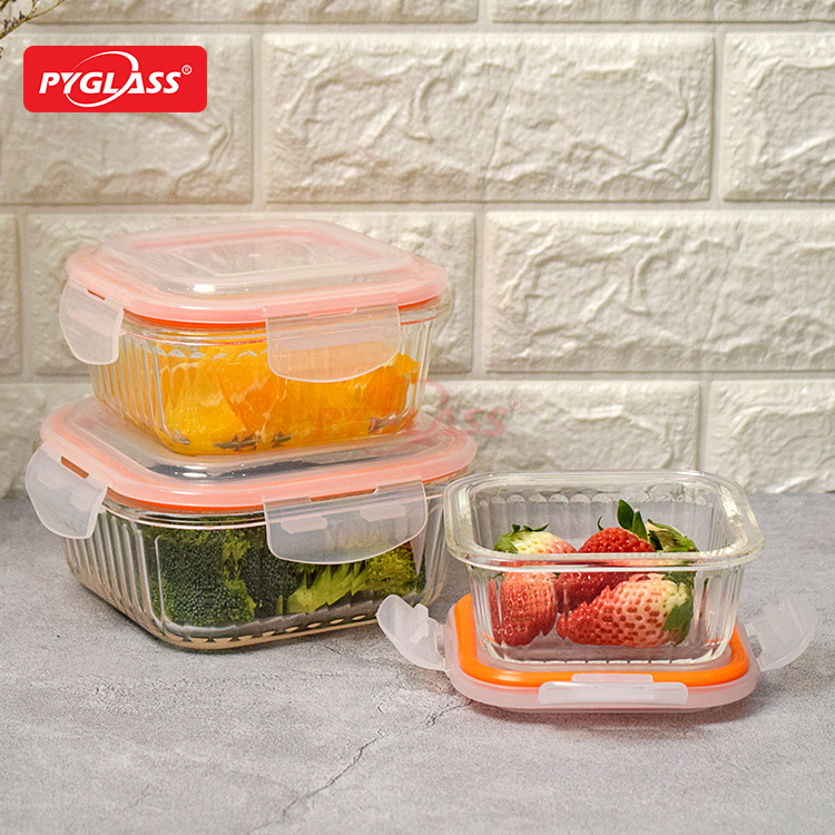 Hot Sale Glass Food Container with PP Lid