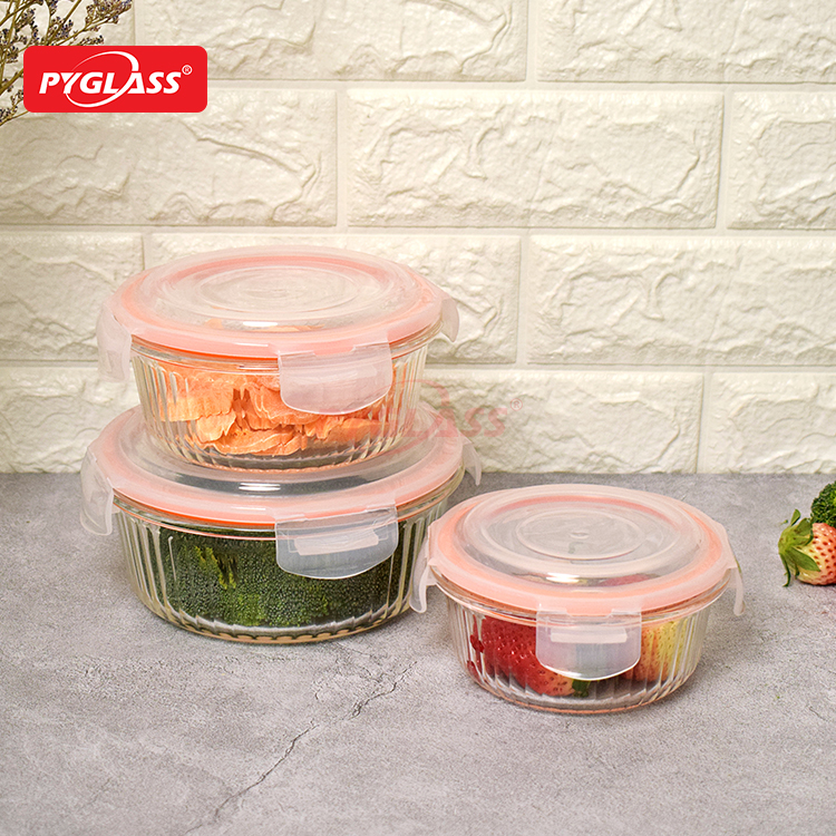 New Design Airtight Glass lunch Containers with Lids