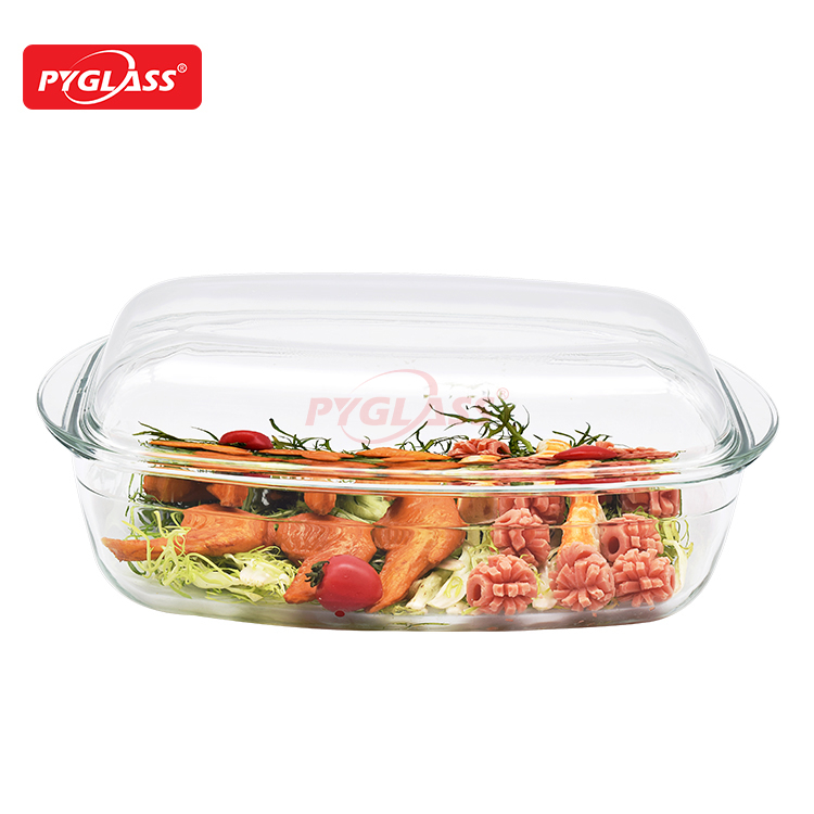 Rectangle Large Glass Casserole With Covered