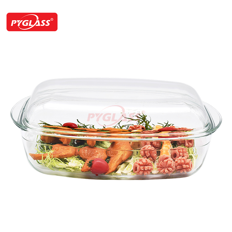 Rectangle Large Glass Casserole With Covered