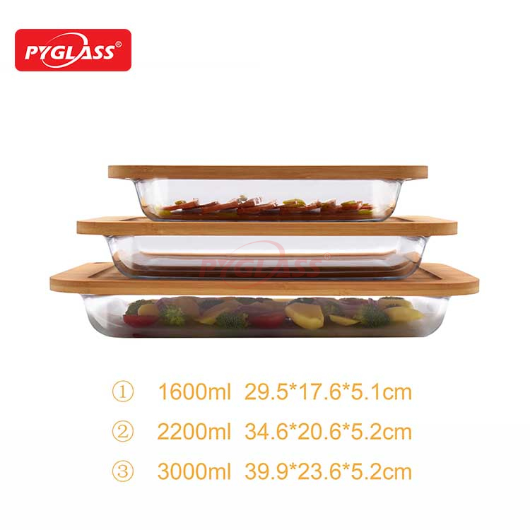 Glass Bking Dish with Eco-friendly Bamboo Lid -Product Description