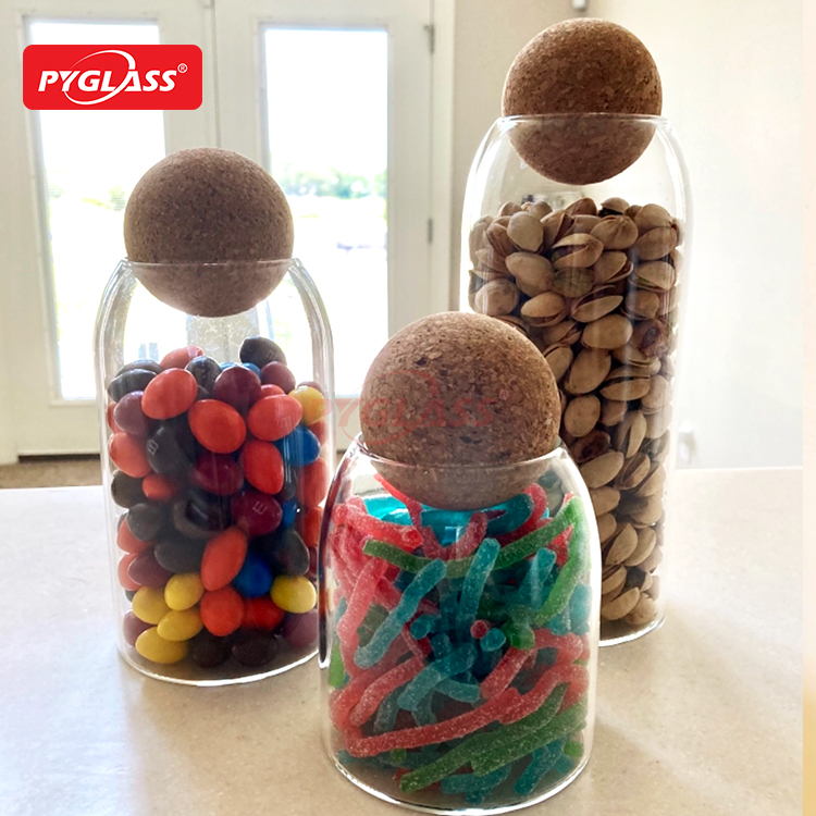 Glass Storage Jar with Cork Ball Lid
