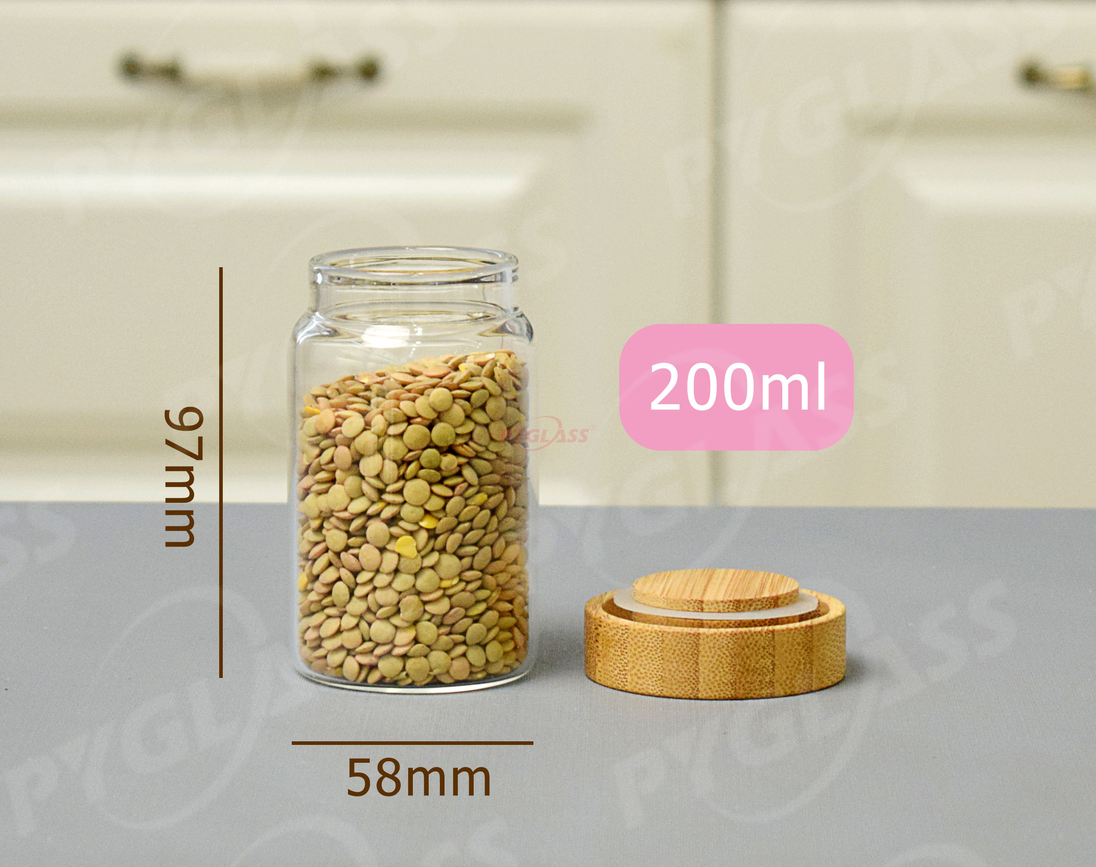 Bamboo Lid Glass Storage Jar Sets -Product Description