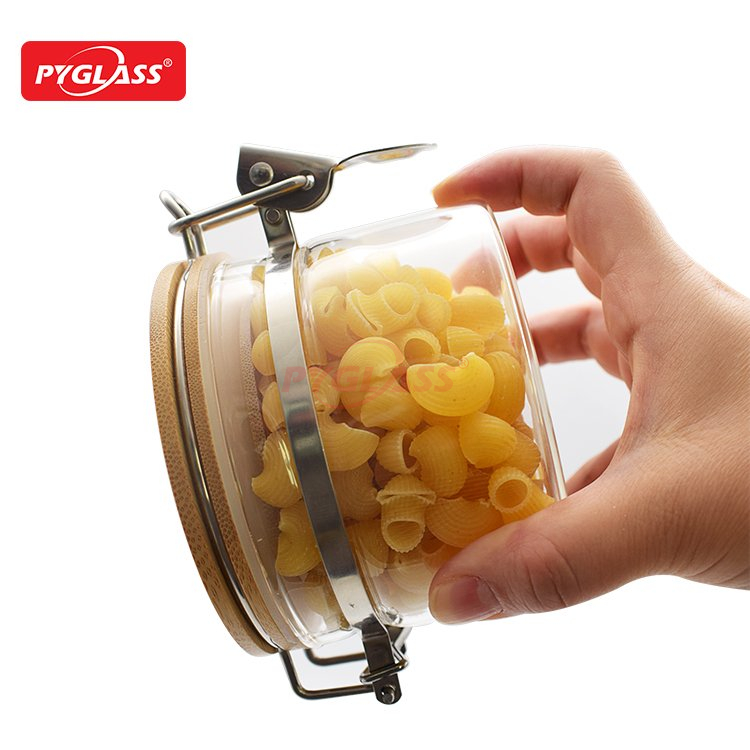 Glass Storage Jars with Airtight Locking Clamp Lids