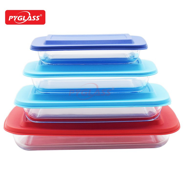 Rectangular Glass Bakeware Set with BPA Free Lids
