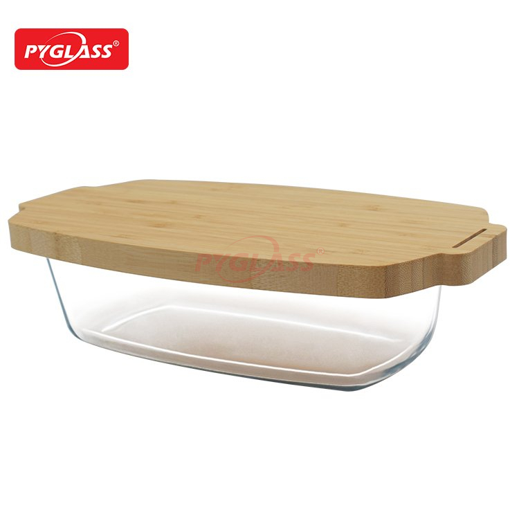 Glass Loaf Pan with Bamboo lid