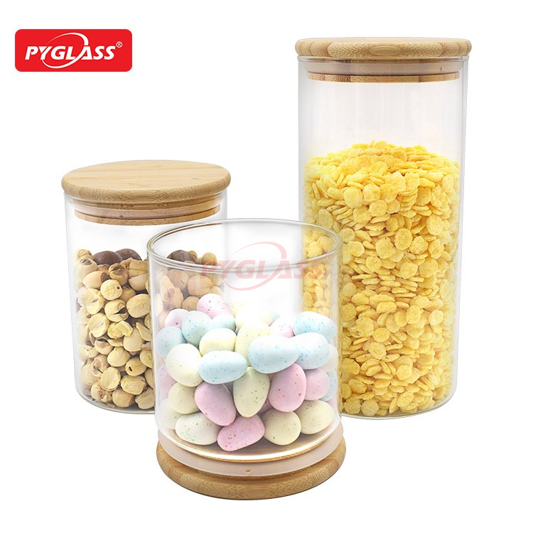 Glass Canister Set for Kitchen Counter