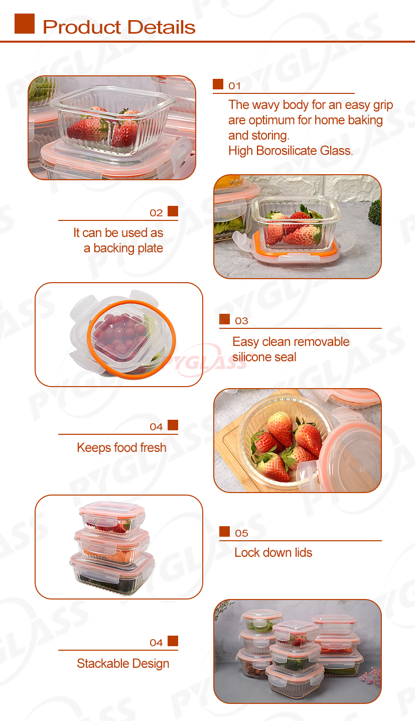 New Design Prep Naturals Glass Meal Prep Containers -Product Overviews