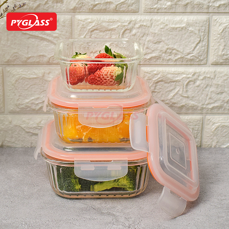 Hot Sale Glass Food Container with PP Lid