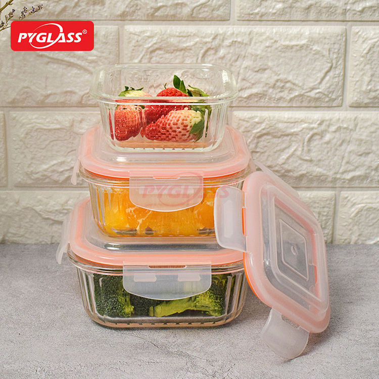 Hot Sale Glass Food Container with PP Lid