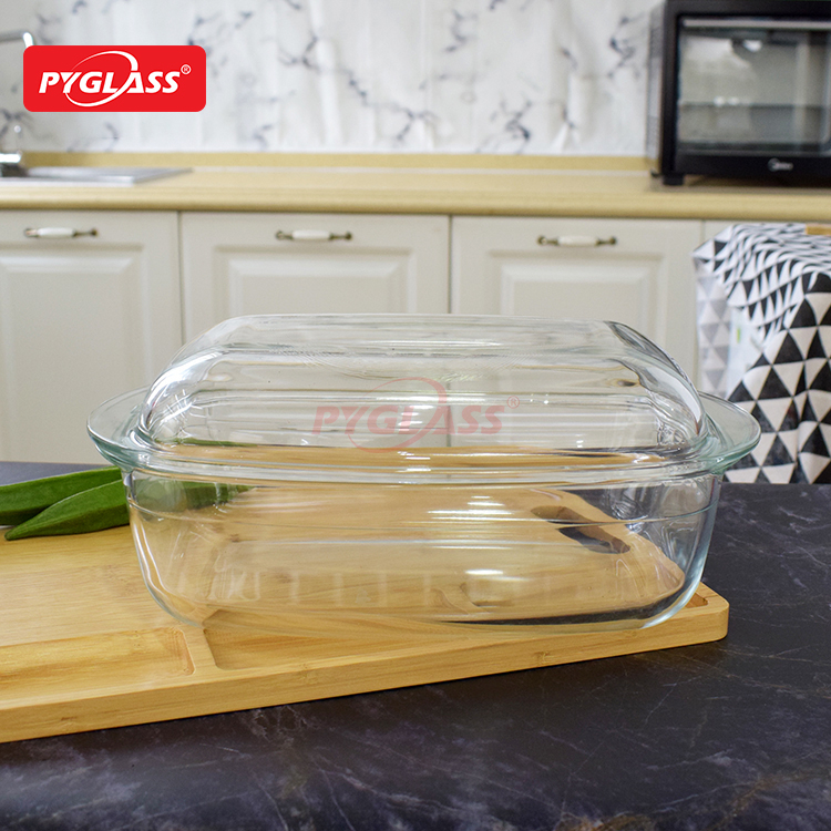 Rectangle Large Glass Casserole With Covered
