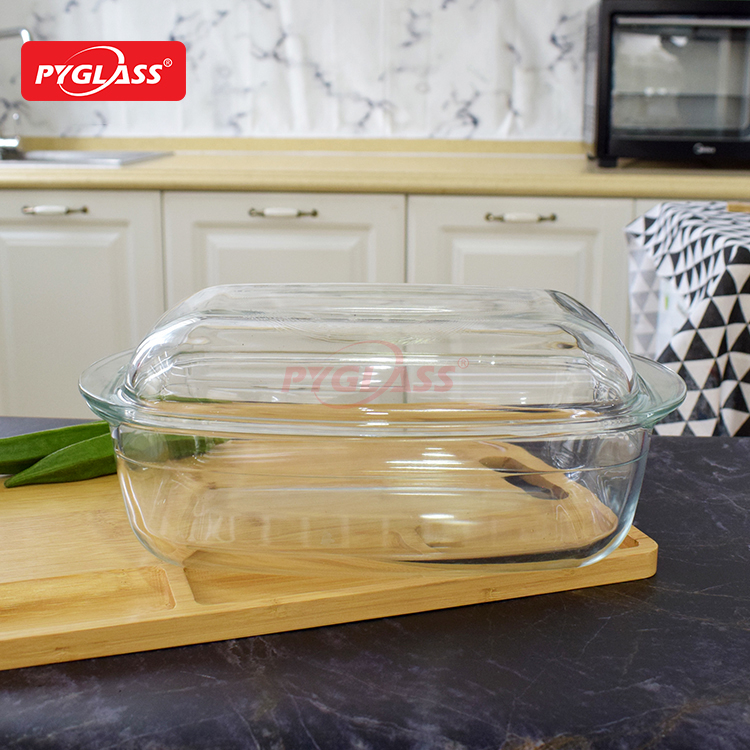 Rectangle Large Glass Casserole With Covered
