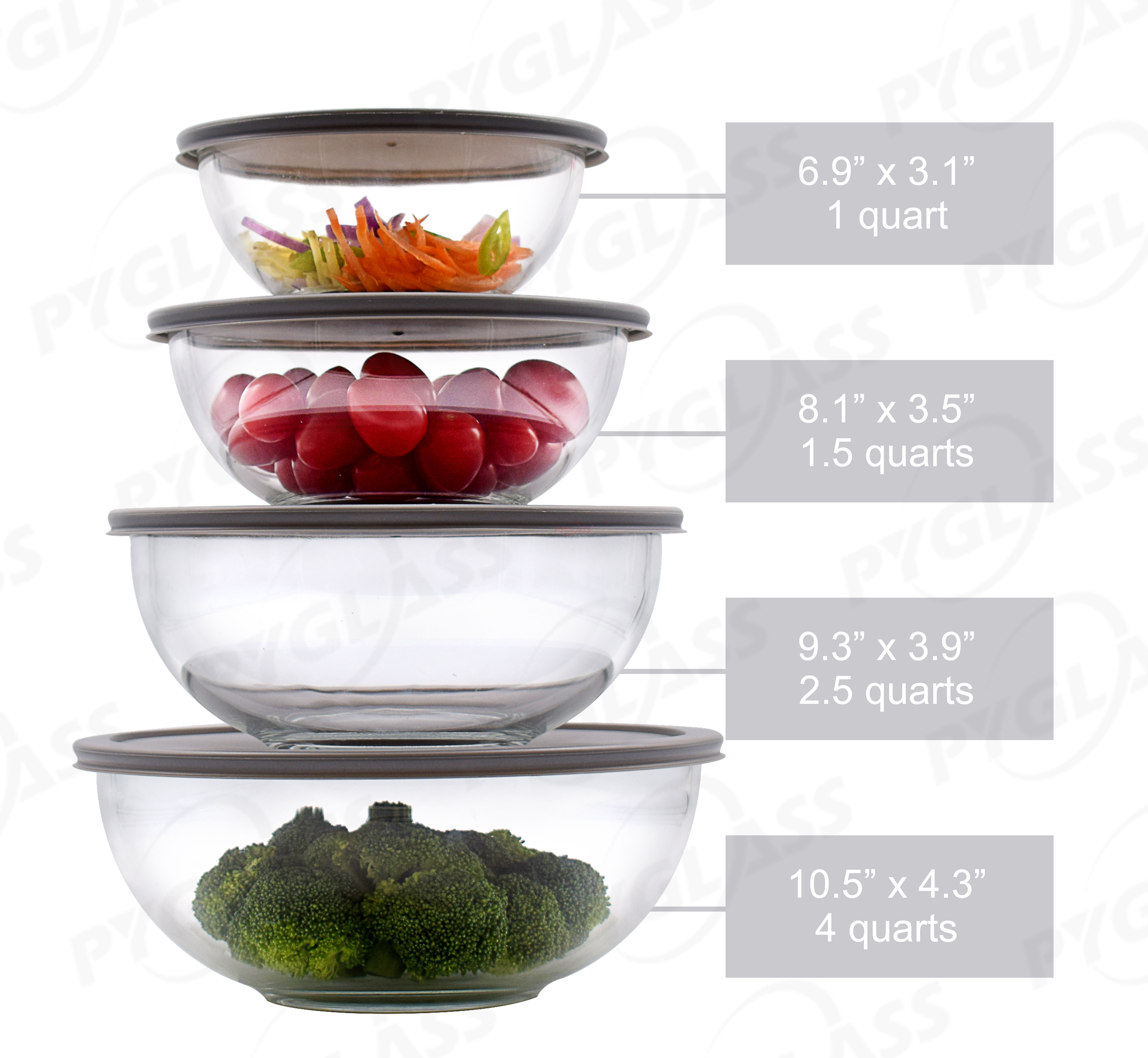 Stackable Clear Glass Serving Bowls -Product Description