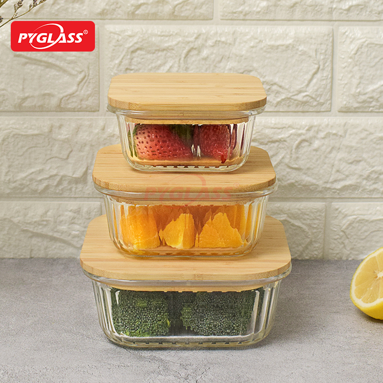 Glass Containers with Bamboo Lids Urban Green