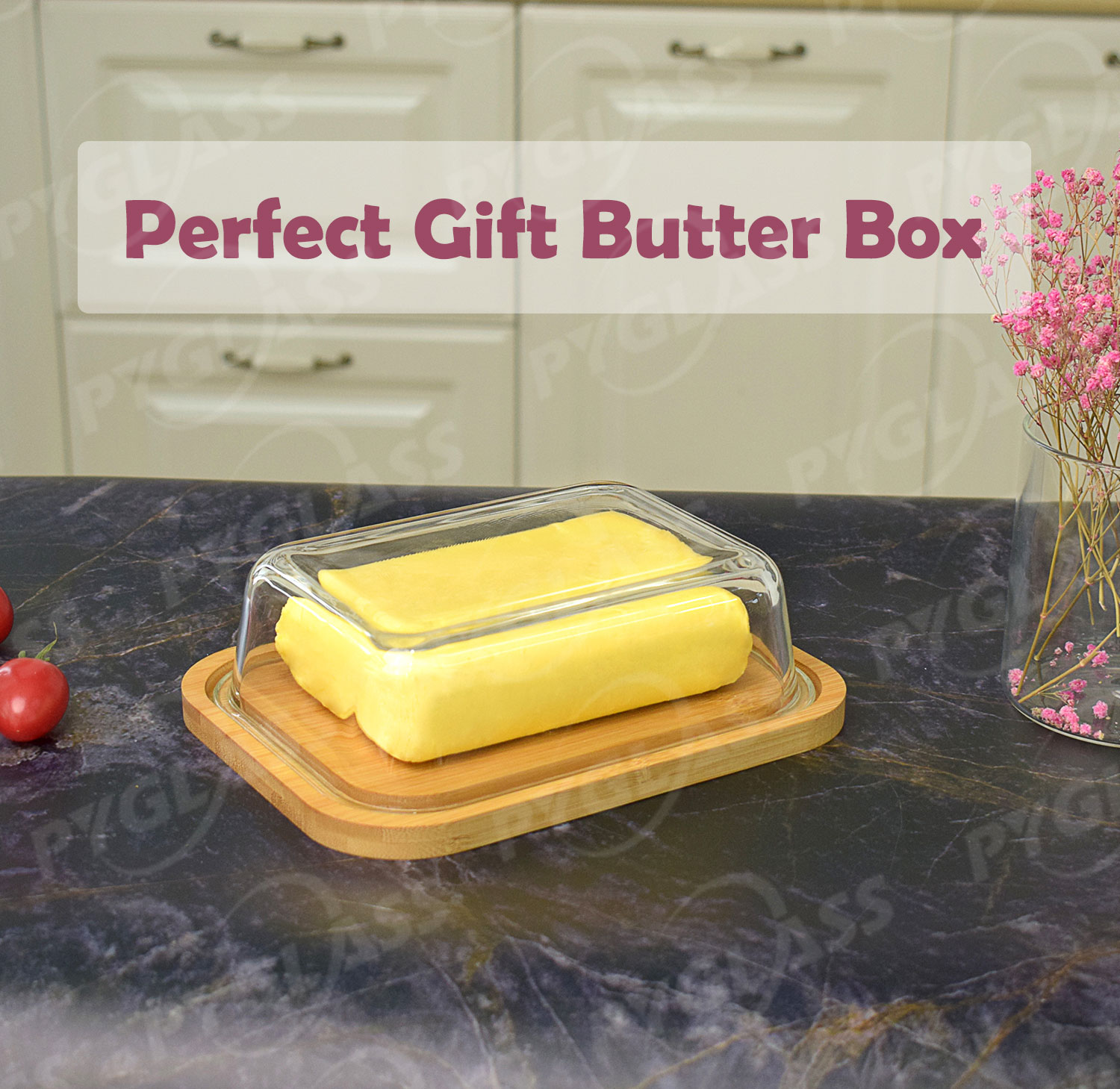 High Borosilicate Glass Bamboo Butter Dish -Product Overviews