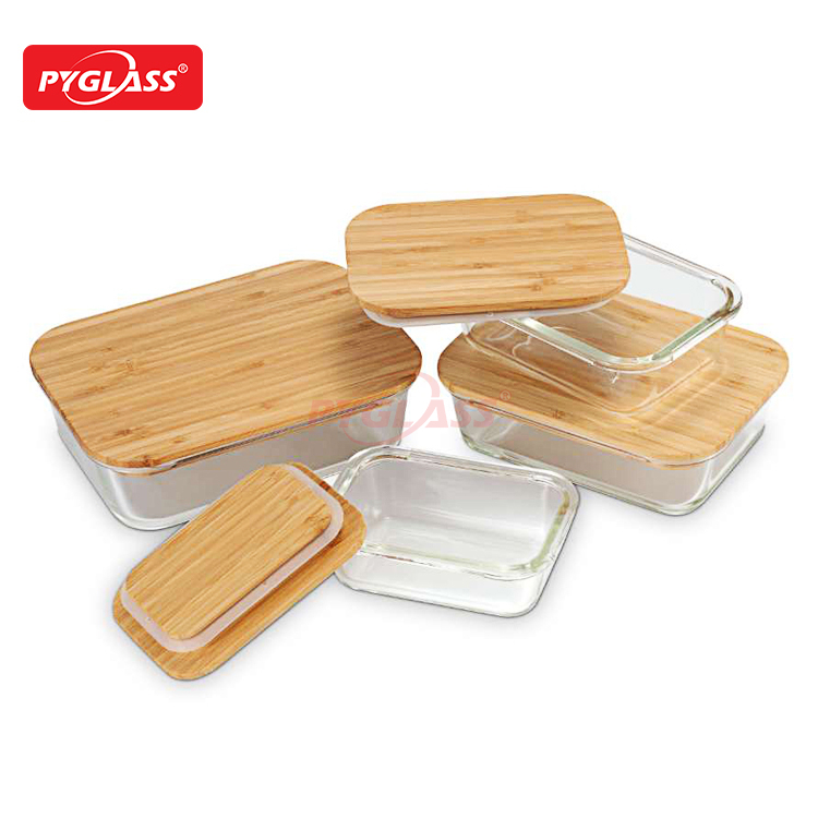 Glass Meal Prep Containers with Bamboo Lid