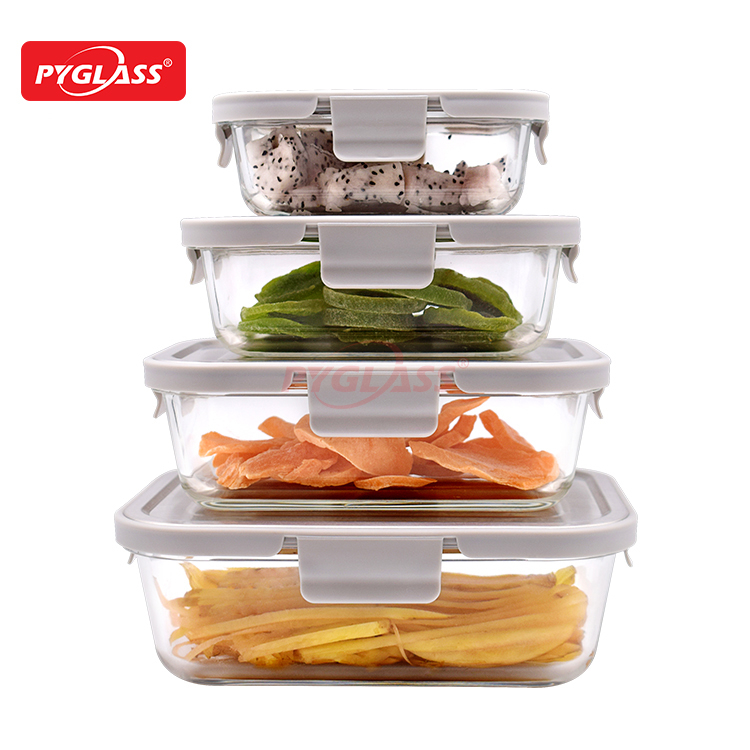 Heat Resistant Glass Meal Prep Containers with Stainless Steel Lid