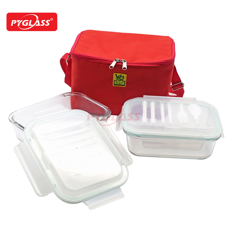 Glass Lunch Box with Coller Bag