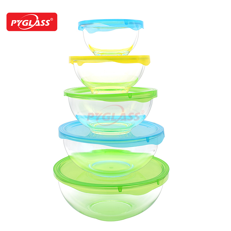 Glass Mixing Bowls with BPA Free PP Lids