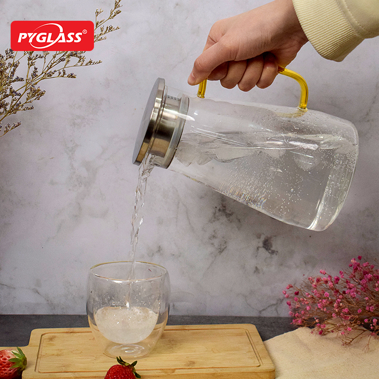 Glass Water Pitcher with Handle