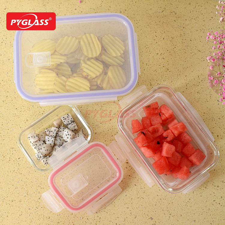 Glass Glass Meal Prep Container Sets with Vent