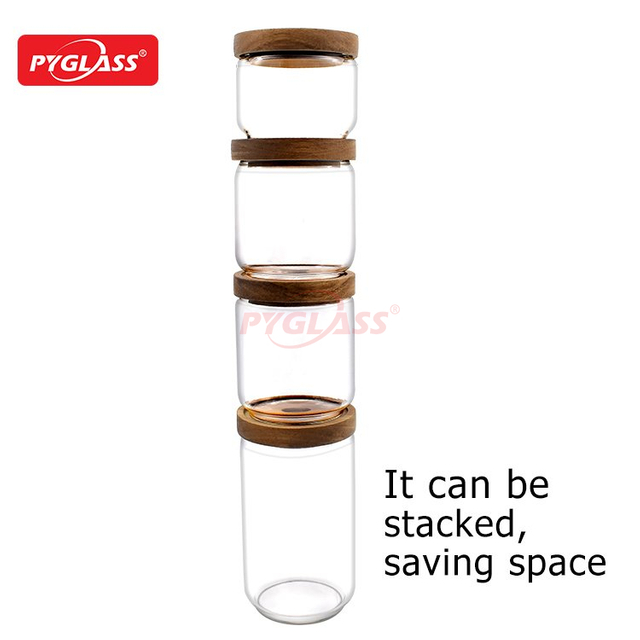 Acacia Wooden Lid Glass Canister