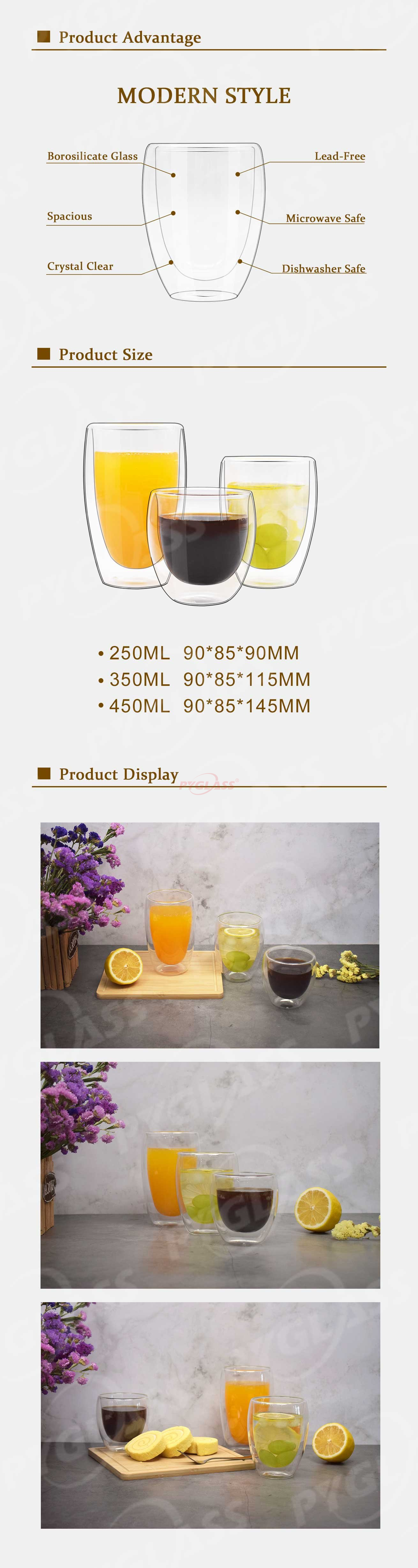 Glass Double Wall Insulated Cups -Product Overviews