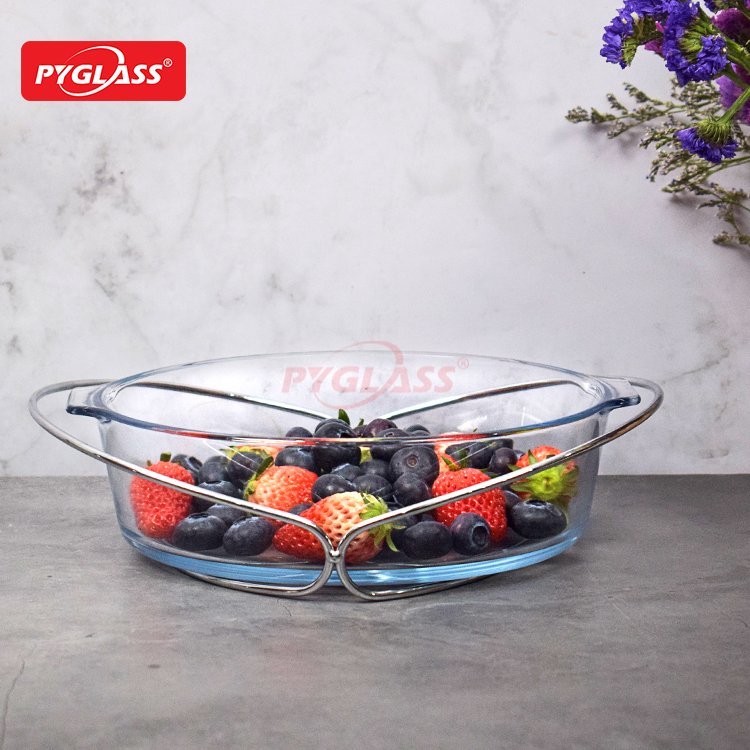 Durable Glass Bakeware with Iron Stand